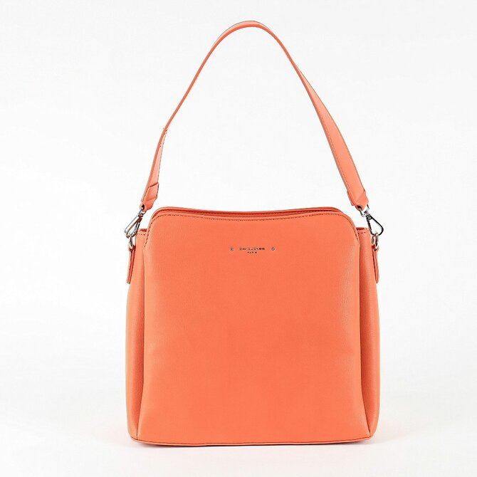 Tříoddílová korálová kabelka na rameno i crossbody David Jones 6295-1 oranžová, syntetická kůže