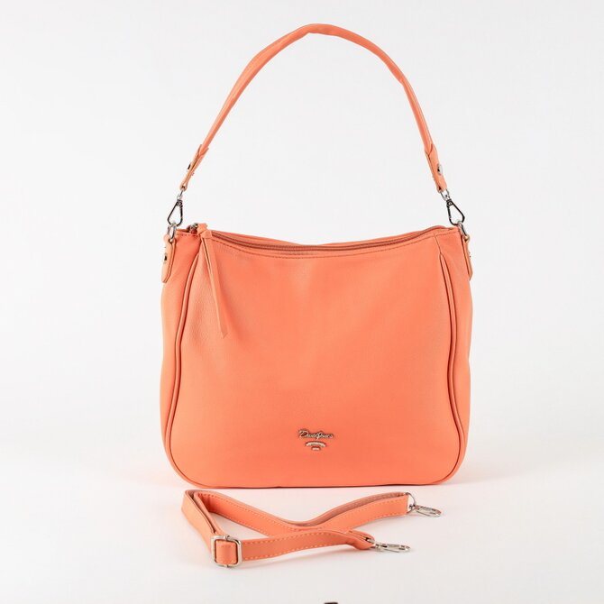 Korálová kabelka na rameno i crossbody David Jones CM5764 oranžová, syntetická kůže