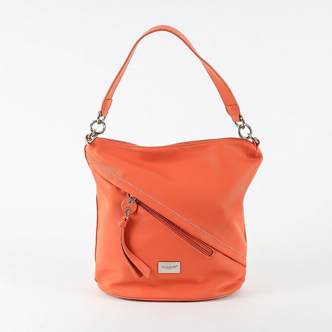 Korálová kabelka na rameno i crossbody David Jones 6265-1 oranžová, syntetická kůže