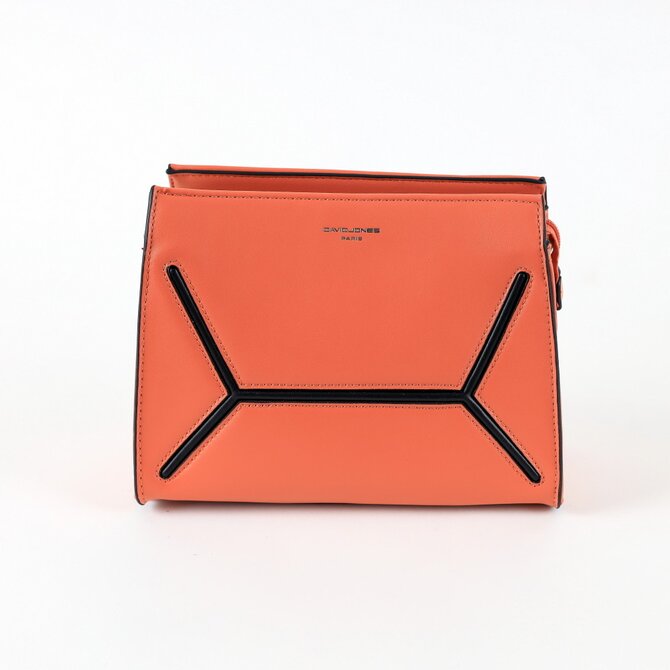 Malá pevná korálová crossbody kabelka David Jones 6261-1 oranžová, syntetická kůže