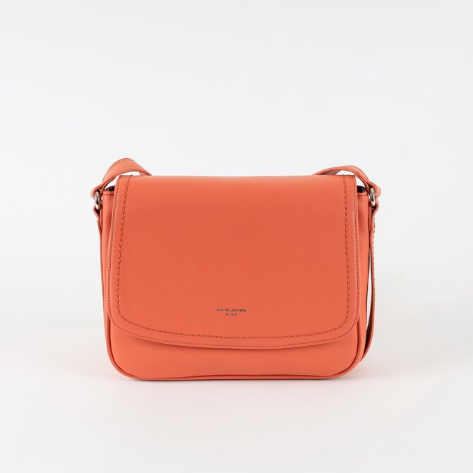 Korálová pevná crossbody kabelka David Jones 6252-2 oranžová, syntetická kůže