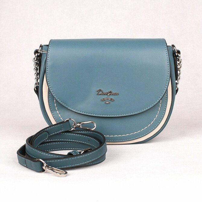 Paví modrá kabelka do ruky i crossbody David Jones 6204-2 modrá, syntetická kůže