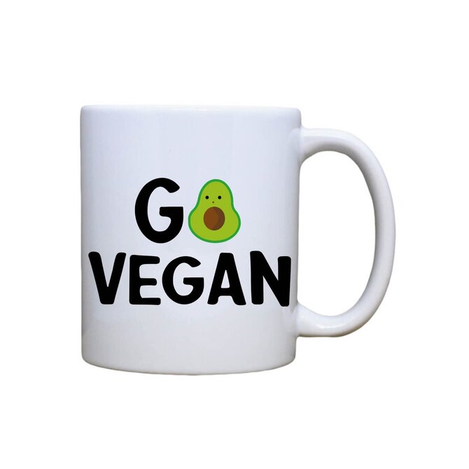 DOBRÝ TRIKO Keramický MAXI hrnek s potiskem Go vegan 550 ml