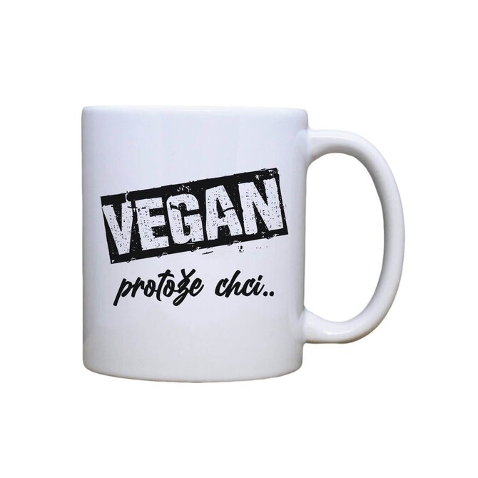 DOBRÝ TRIKO Keramický MAXI hrnek Vegan, protože chci  550 ml