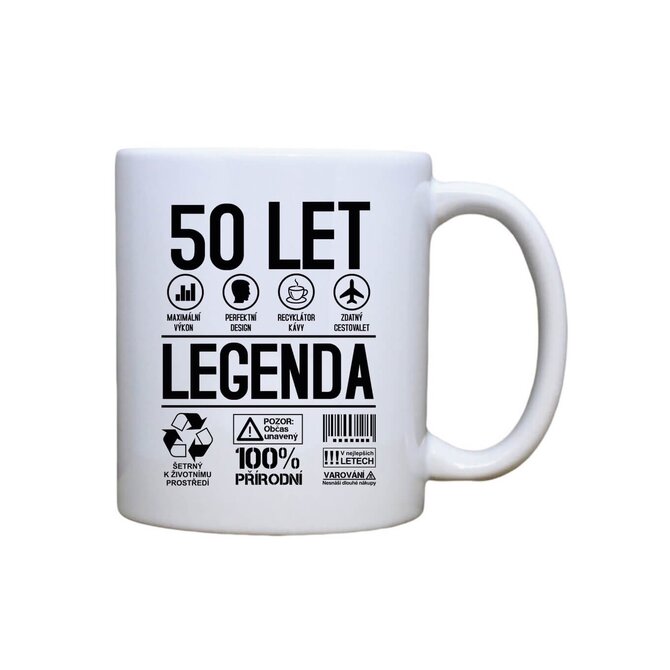 DOBRÝ TRIKO Keramický MAXI hrnek 50 let legenda se symboly 550 ml