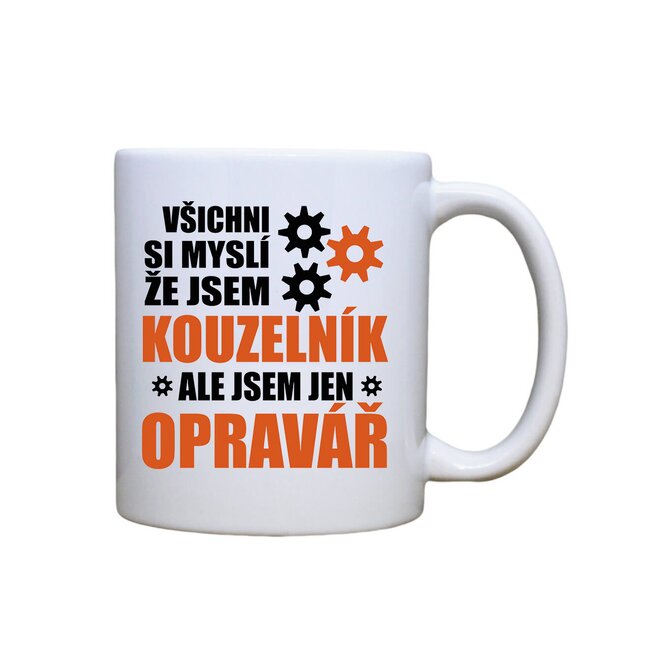 DOBRÝ TRIKO Keramický MAXI hrnek 550 ml Kouzelník opravář Keramika