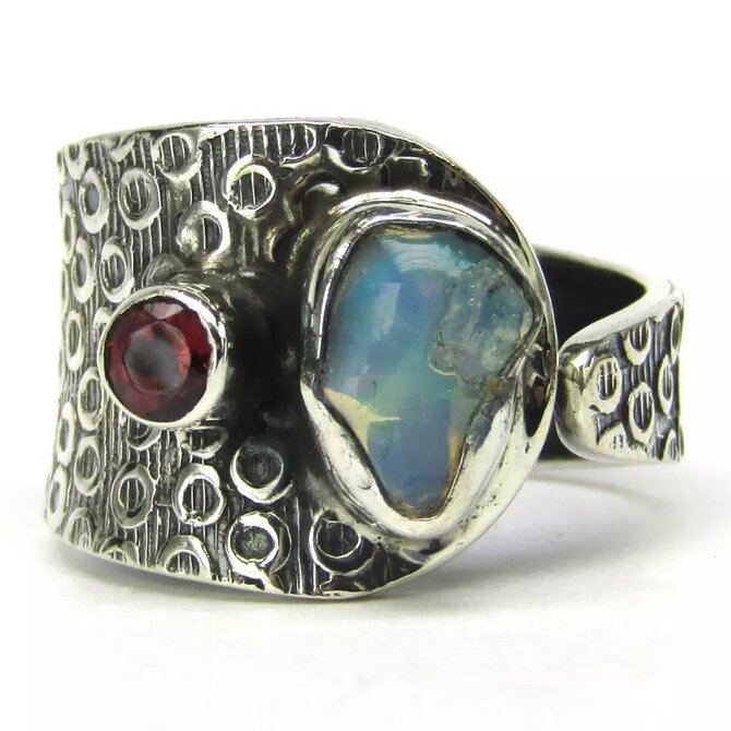 AutorskeSperky.com - Stříbrný prsten s opálem -  S7065 Stříbro