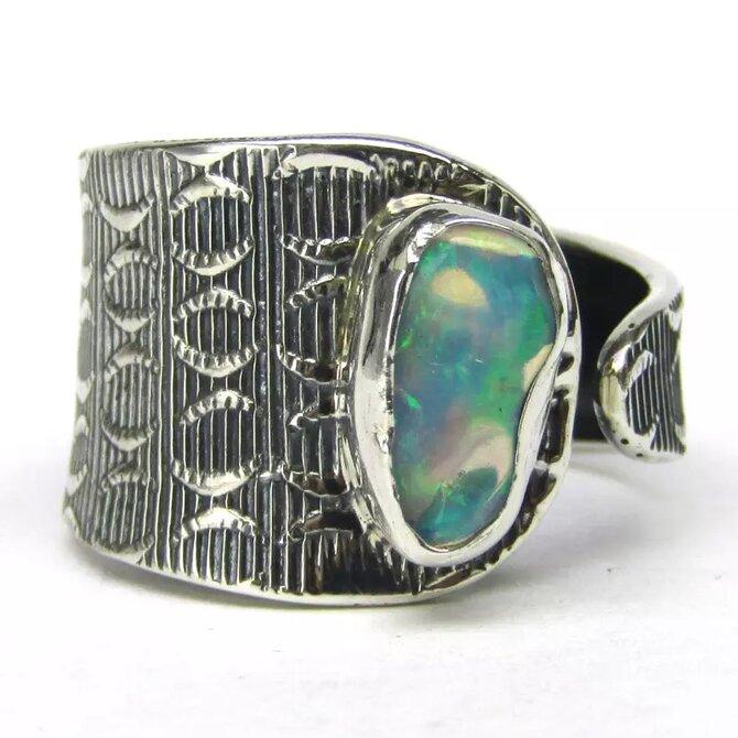 AutorskeSperky.com - Stříbrný prsten s opálem -  S7080 Stříbro