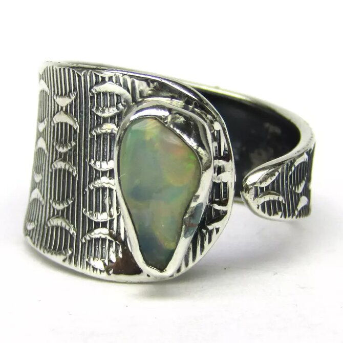 AutorskeSperky.com - Stříbrný prsten s opálem -  S7081 Stříbro