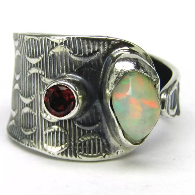 AutorskeSperky.com - Stříbrný prsten s opálem -  S7085 Stříbro