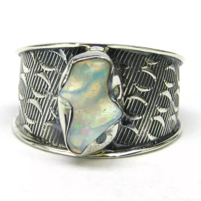 AutorskeSperky.com - Stříbrný prsten s opálem -  S7088 Stříbro