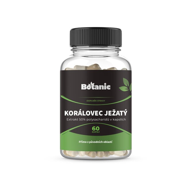 Botanic Korálovec ježatý - Extrakt 50% polysacharidů v kapslích 60kap.