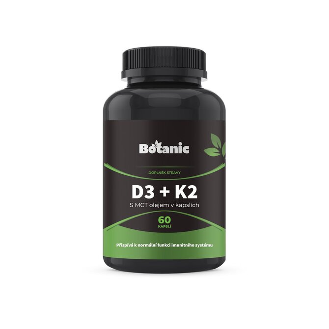 Botanic Vitamín D3 + K2 - s MCT olejem v kapslích