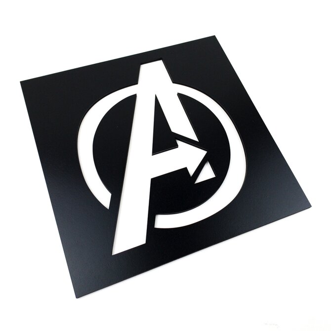 Dřevěná dekorace Symbol Avengers černá