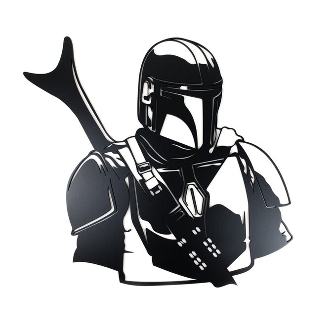 Dřevěná dekorace Star Wars Mandalorian černý