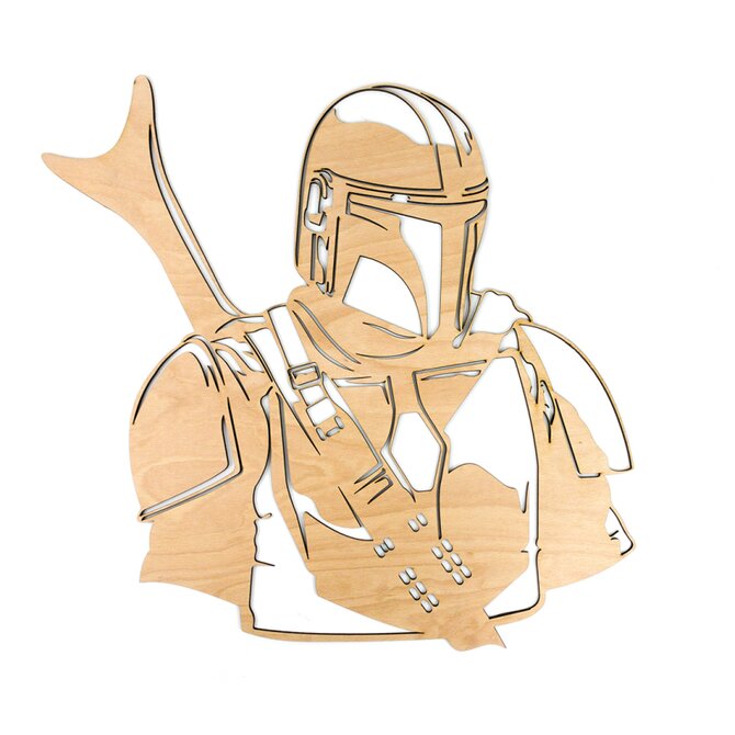 Dřevěná dekorace Star Wars Mandalorian