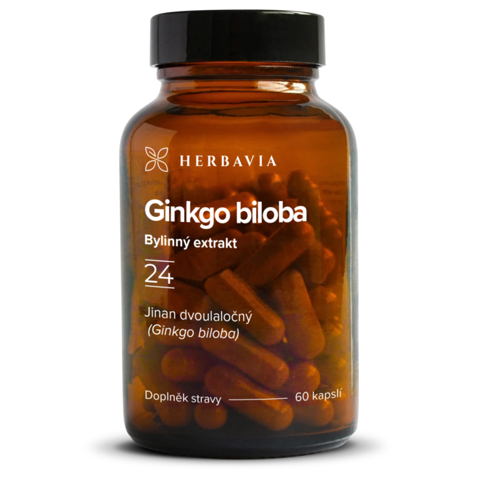 Ginkgo biloba  bylinný extrakt - 60 kapslí / Herbavia.cz