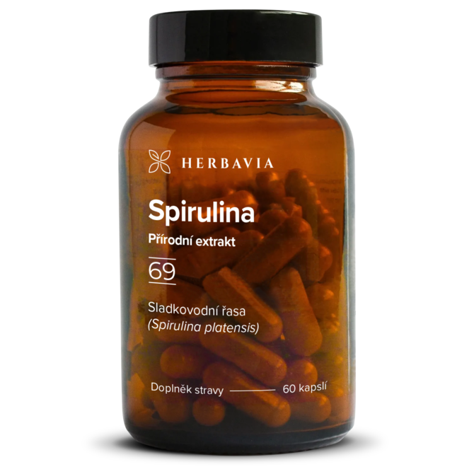 Spirulina  bylinný prášek - 60 kapslí / Herbavia.cz