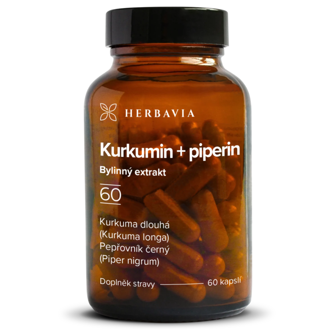 Kurkuma piperin  bylinný extrakt - 60 kapslí / Herbavia.cz