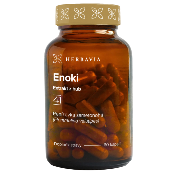 Enoki extrakt z hub- 60 kapslí / Herbavia.cz