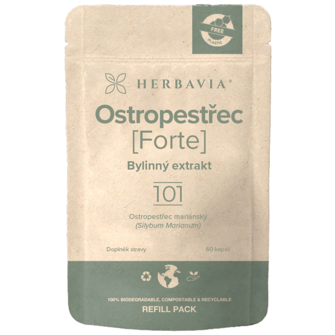 Ostropestřec FORTE-REFILL PACK - bylinný extrakt - 60 kapslí / Herbavia.cz