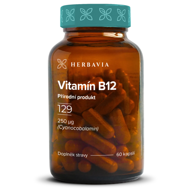 Vitamín B12-  přírodní produkt - 60 kapslí / Herbavia.cz