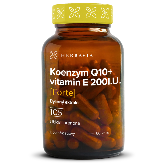 Koenzym Q10 + vitamín E 200IU FORTE- přírodní produkt - 60 kapslí / Herbavia.cz