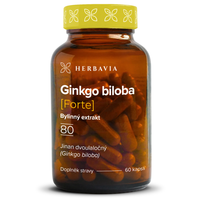 Ginkgo biloba / FORTE / Bylinný extrakt - 60 kapslí / Herbavia.cz