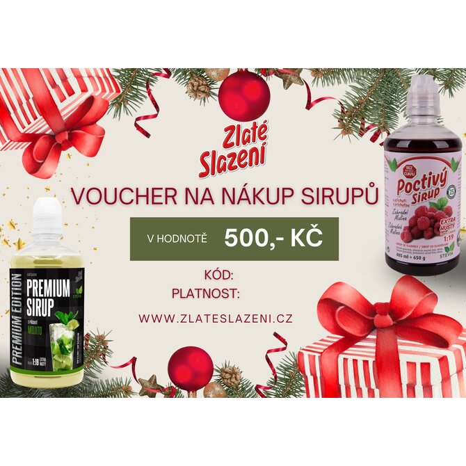 Voucher na nákup sirupů 500,- Kč