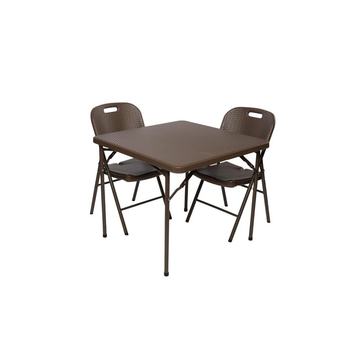 TENTino Zahradní set RATTAN - STŮL 86x86 + 2x ŽIDLE