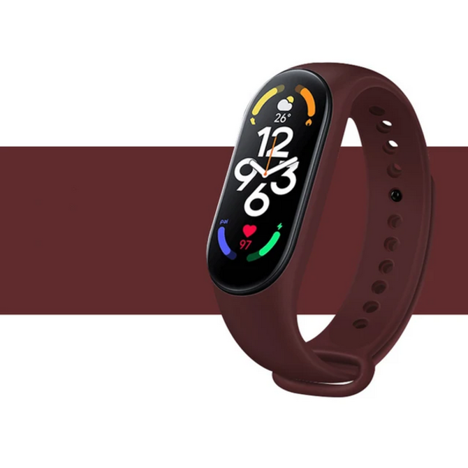 UNI Vínově červený řemínek pro Xiaomi Mi Band 7 červená