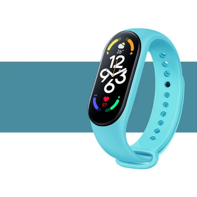 UNI Světle modrý řemínek pro Xiaomi Mi Band 7 modrá